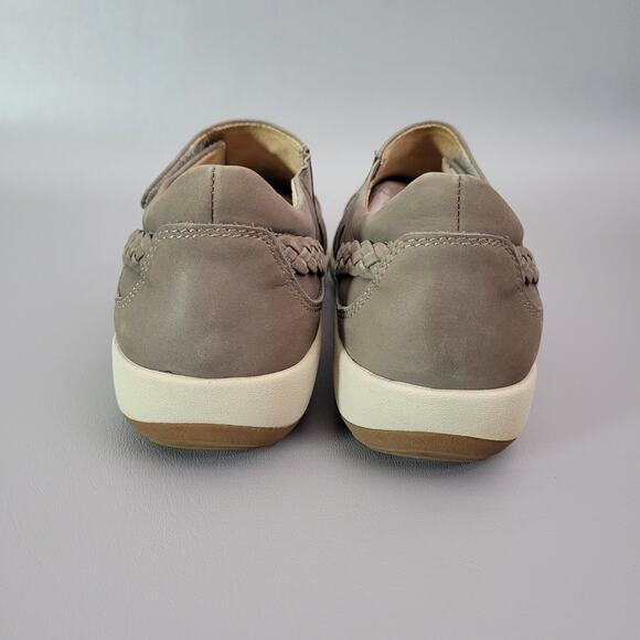 Aetrex Karina Women's Size 10 Leather Monk Strap Loafer Taupe Adjustable Flat - Picture 9 of 13